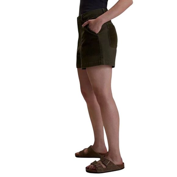 C251 Alpine Design High Rise 5” Shorts Women's Mixed Fabric Vintage Olive 6 NWT - Picture 3 of 4